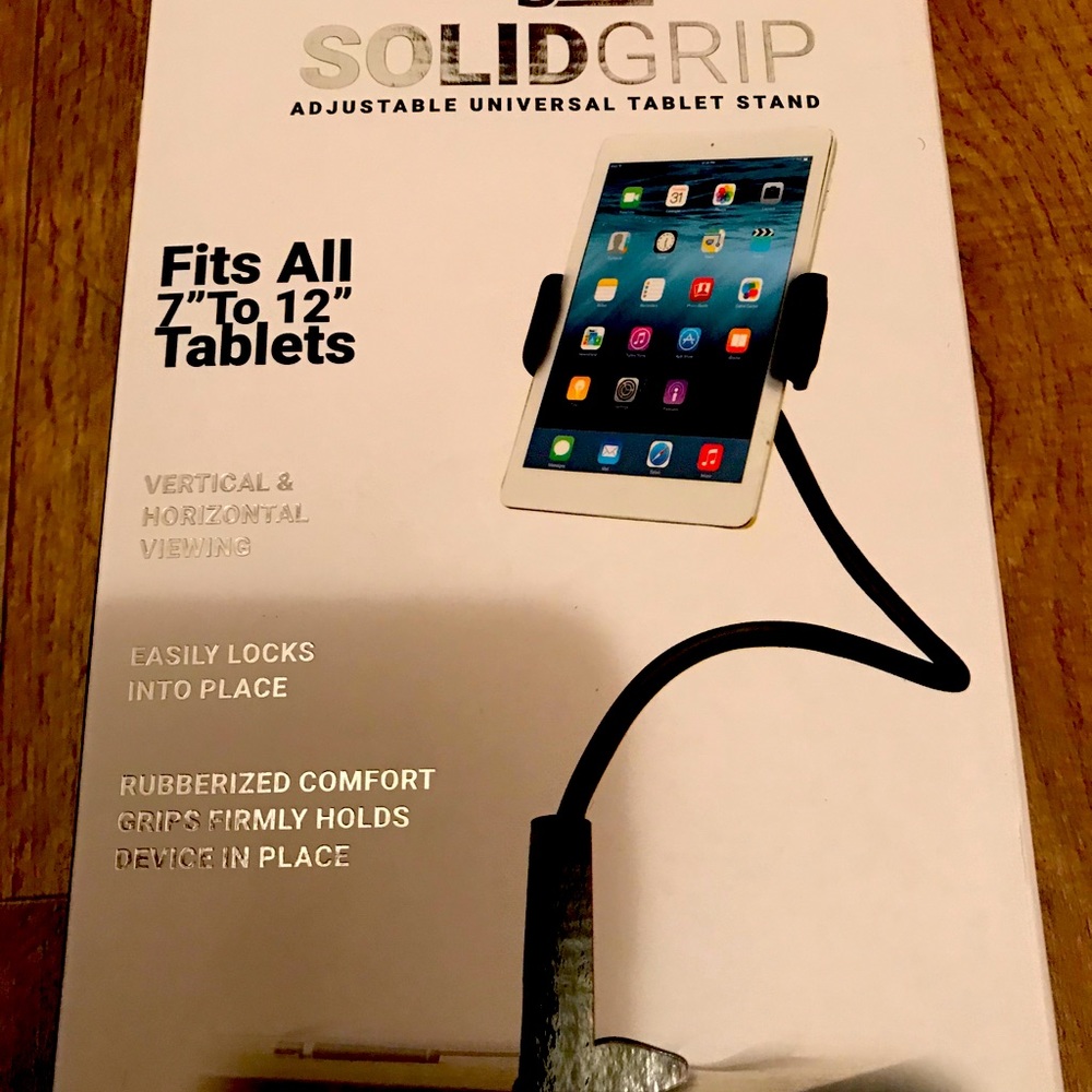 SOLID GRIP ADJUSTABLE UNIVERSAL TABLET STAND.